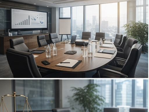 Boardroom chart screen without people